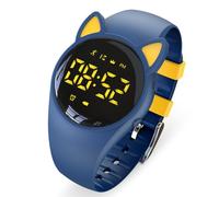 Focwony Led Digital Pedometer Watch, Digital Steps Tracker, Non-Bluetooth, Vibrating Alarm Clock, Stopwatch, Great Gift for kids Children Teens Girls Boys Women (Blue/yellow)