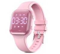 Focwony LED Kids Multifunction Steps Counting Watch, Digital Watch, Kids Pedometer Watch, Stopwatch, Alarm Clock, Calories for Women Children Girls Boys (Electroplating Pink)