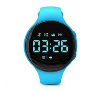 Focwony Non-bluetooth Led Fitness tracker watch,Digital Pedometer watch,with Step Counting/Distance/Calories/Stopwatch/Alarm Clock, Great Gift for Kids Teens Girls Boys Xmas (Round - blue)