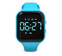 Focwony Non-bluetooth Led Fitness tracker watch,Digital Pedometer watch,with Step Counting/Distance/Calories/Stopwatch/Alarm Clock, Great Gift for Kids Teens Girls Boys Xmas (Square - blue)
