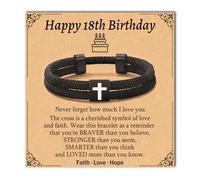 Focxoio 18th Birthday Gifts for Boys, Happy Birthday Bracelet Gift for 18 Year Old Boys, Unusual 18th Birthday Gifts for Son Grandson Nephew Brother