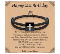 Focxoio 21st Birthday Gifts for Men, Happy Birthday Bracelet Gift for 21 Year Old Men, Unusual 21st Birthday Gifts for Him Son Grandson Nephew Brother