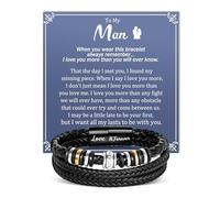 Focxoio Anniversary Birthday Gifts for Men, To My Man Leather Bracelet Jewellery Presents, Christmas Valentines Day Gifts for Him Husband Boyfriend Mens Who Have Everything