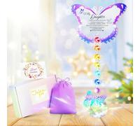 Focxoio Daughter Gifts from Mum Dad Crystal Butterfly SunCatchers, To My Daughter Birthday Christmas Graduation Gifts Present with Box and Message Card