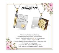 Focxoio Daughter Gifts from Mum Dad, My Incredible Daughters Book Necklace