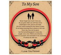 Focxoio Gifts To My Son With Box, Adjustable Braided Bracelet