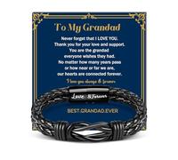 Focxoio Grandad Gifts from Grandchildren, Best Grandad Gifts, Infinity Knot Leather Bracelet Jewellery Presents for Grandad Grandfather Birthday Christmas Fathers Day