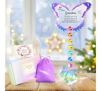 Focxoio Grandma Birthday Gifts, for Nana, Crystal Butterfly SunCatchers Best Grandma Gifts from Grandchildren, Grandma Presents with Gift Box