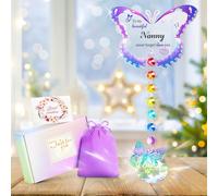 Focxoio Nanny Gifts, Unique Birthday Gifts for Nanny from Grandchildren, Butterfly Suncatcher Wind Chime Nana Gifts for Grandma Nan Granny