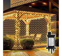 Focxoio Net Lights Outdoor Indoor, 208 LED 2m x 2m Mesh Fairy Lights Plug in, Waterproof String Lights with 8 Light Modes & Timer for Diwali Xmas Tree Window Balcony Bushes Garden Decoration