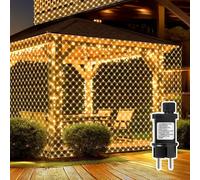 Focxoio Net Lights Outdoor Indoor, 208 LED 3m x 2m Mesh Fairy Lights Plug in, Waterproof String Lights with 8 Light Modes & Timer for Diwali Xmas Tree Window Balcony Bushes Garden Decoration