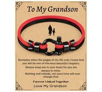Focxoio To My Grandson Bracelet,Adjustable Braided Bracelet