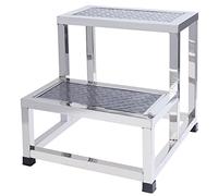Fodalob 2 Step Stool 304 Stainless Steel, Step Ladder Stool for Hospital, Hotel, Bathroom, Potty Training, Kitchen and Closet, Perfect for Adults(S)