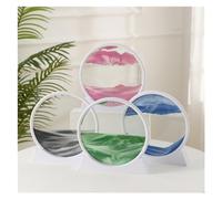 Fodalob Sand Art Liquid Motion, Moving Sand Art, Desk Art Deep Sea Sandscape Room Decoration, Glass Crafts White Frame Home Office Work Decor (Color : Pink, Size : 7")