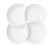Fodalob Weight Management Tableware - 4 Grids Divided Plate for Adults, Heavy Duty Portion Control Plate, College Dorm Room Essentials, White Ceramic Dinner Plate, Dishwasher Safe (Size : 8.6"(22cm))
