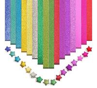 FoDau770 Glitter Star Paper Strips, 360 Sheet Origami Star Paper, Decoration Paper Strips, Colourful Decoration Folding Paper for Art Crafts Gift DIY Project - 18 Colors