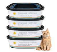 FODDOM Upgraded Pack of 4 Cat Litter Refill Bags Cartridges Compatible with Genie Cat Standard, Plus and XL Pails Odor Control (4 Pack)