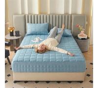 Fodera Msso Matrimoniale Sino Trapuntato con Cerniera Coprimsso Imbottito Proteggi Msso Personalizzabile Grigio 200x210x30cm Zip Robusta