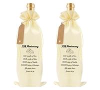 Fodfgxf 50th Wedding Anniversary Present,Wine Bottle Gift Bag,50th Wedding Anniversary Decorations,Golden Weddings Anniversaries Present,Golden Weddings Anniversaries Decorations,Mr and Mrs Gifts