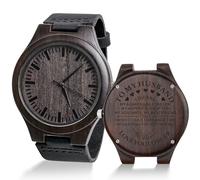 Fodiyaer Custom Engraved Wood Watch Gifts for Husband Men Boyfriend Him As Personalized Anniversary Christmas Birthday Father Day Graduation Valentine's Wooden Gift Idea
