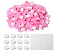 Fodlon 100pcs Compressed Pink Cotton Coin Face Towels, 20cm, Disposable, Biodegradable, Perfect for Travel, Beauty, Sports