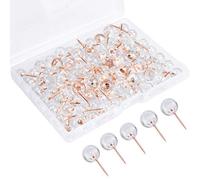 Fodlon 100pcs Push Pins for Cork Board, Pinboard, Wall Maps, Notice Board, Decorative Drawing Pins for Wood, Crafting