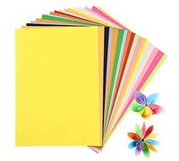 Fodlon 200 Sheets Coloured A4 Origami Paper, 20 Colors, 80gsm, Smooth, Rectangular, Multicolor, A4, 21 x 29.7 cm, 200 Sheets