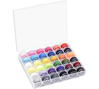 Fodlon 36Pcs Sewing Machine Bobbin Threads with Storage Case Box, Pre-Wound Bobbins Set for Brother/Babylock/Janome/Elna/Kenmore/Babylock/Singer Sewing Machine - Assorted Colors