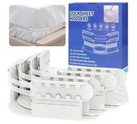 Fododo Lock Sheet Holders - 4Pcs Heavy Duty Bed Sheet Holders Keep Sheets Firm & Tight, No More Loose Sheets, Fits Most Size Mattress - Gray