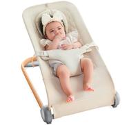 Fodoss Baby Bouncer, Portable Bouncer Seat for Babies, Ergonomic Design Baby Bouncer Chair, Baby Bassinet for Infants, Beige