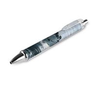 FodPand 1 PCS Refillable Black Manta Ray Ballpoint Pens 0.5mm Fine Point Smooth Writing Quick-Dry Liquid Ink Comfort Grip Retractable & Pocket-Sized for Journaling Notetaking Sketching