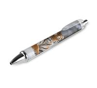 FodPand 1 PCS Refillable Black Siberian Tiger Ballpoint Pens 0.5mm Fine Point Smooth Writing Quick-Dry Liquid Ink Comfort Grip Retractable & Pocket-Sized for Journaling Notetaking Sketching