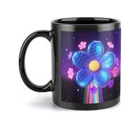 FodPand 11oz 3D Colorful Floral Coffee Mug - Double-Sided Print Ceramic Tea Cup with Handle Novelty Mugs for Home Office, Dishwasher Safe