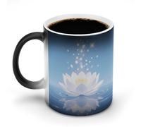 FodPand 12 Oz Ceramic Discoloration Mug, Magic Heat Sensitive Color Changing Coffee Cup, Magical Lotus Flower Bloom Mug for Hot Tea, Cocoa, Fun Office & Novelty Gift