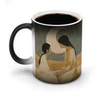 FodPand 12 Oz Ceramic Discoloration Mug, Magic Heat Sensitive Color Changing Coffee Cup, Two Women in The Desert Mug for Hot Tea, Cocoa, Fun Office & Novelty Gift