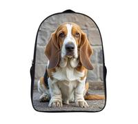 FodPand 16-Inch Laptop Backpack Water-Resistant Basset Hound Daypack Lightweight Casual Rucksack for Travel Commuter Hiking Camping Outdoor Activities-Black