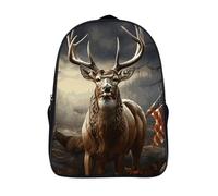 FodPand 16-Inch Laptop Backpack Water-Resistant Deer Hunting Season Daypack Lightweight Casual Rucksack for Travel Commuter Hiking Camping Outdoor Activities-Black