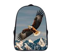 FodPand 16-Inch Laptop Backpack Water-Resistant Eagles Daypack Lightweight Casual Rucksack for Travel Commuter Hiking Camping Outdoor Activities-Black