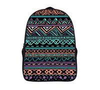 FodPand 16-Inch Laptop Backpack Water-Resistant Unique Aztec Pattern Daypack Lightweight Casual Rucksack for Travel Commuter Hiking Camping Outdoor Activities-Black
