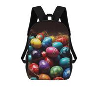 FodPand 17-Inch Laptop Backpack 600d Polyester Water-Resistant Colorful Easter Eggs Daypack with Padded Support Lightweight Casual Rucksack for Travel Commuter Hiking Outdoor Activities 20l Black