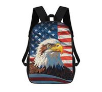FodPand 17-Inch Laptop Backpack Water-Resistant American Bald Eagle Stars And Stripes Daypack with Shoulder Strap Lightweight Casual Rucksack for Travel Commuter Hiking Outdoor Activities 20l B