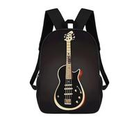 FodPand 17-Inch Laptop Backpack Water-Resistant Black Guitar Daypack with Shoulder Strap Lightweight Casual Rucksack for Travel Commuter Hiking Outdoor Activities 20l Black