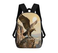 FodPand 17-Inch Laptop Backpack Water-Resistant Bronze Eagle Cliff Daypack with Shoulder Strap Lightweight Casual Rucksack for Travel Commuter Hiking Outdoor Activities 20l Black