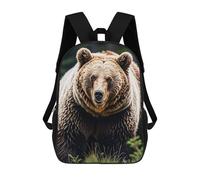FodPand 17-Inch Laptop Backpack Water-Resistant Brown Bear Daypack with Shoulder Strap Lightweight Casual Rucksack for Travel Commuter Hiking Outdoor Activities 20l Black