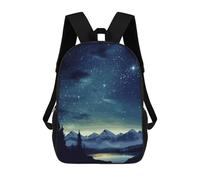 FodPand 17-Inch Laptop Backpack Water-Resistant Celestial Night Sky Daypack with Shoulder Strap Lightweight Casual Rucksack for Travel Commuter Hiking Outdoor Activities 20l Black