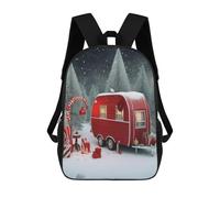 FodPand 17-Inch Laptop Backpack Water-Resistant Christmas Red Camper Daypack with Shoulder Strap Lightweight Casual Rucksack for Travel Commuter Hiking Outdoor Activities 20l Black