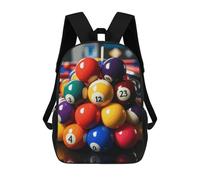 FodPand 17-Inch Laptop Backpack Water-Resistant Color Billiards Daypack with Shoulder Strap Lightweight Casual Rucksack for Travel Commuter Hiking Outdoor Activities 20l Black