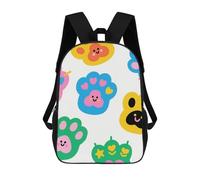 FodPand 17-Inch Laptop Backpack Water-Resistant Colorful Doodle Paw Daypack with Shoulder Strap Lightweight Casual Rucksack for Travel Commuter Hiking Outdoor Activities 20l Black