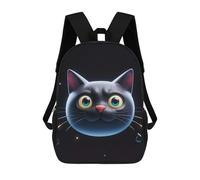 FodPand 17-Inch Laptop Backpack Water-Resistant Cute Black Cat Daypack with Shoulder Strap Lightweight Casual Rucksack for Travel Commuter Hiking Outdoor Activities 20l Black