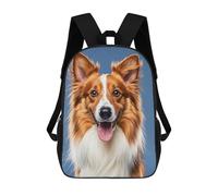 FodPand 17-Inch Laptop Backpack Water-Resistant Cute Collie Dog Daypack with Shoulder Strap Lightweight Casual Rucksack for Travel Commuter Hiking Outdoor Activities 20l Black